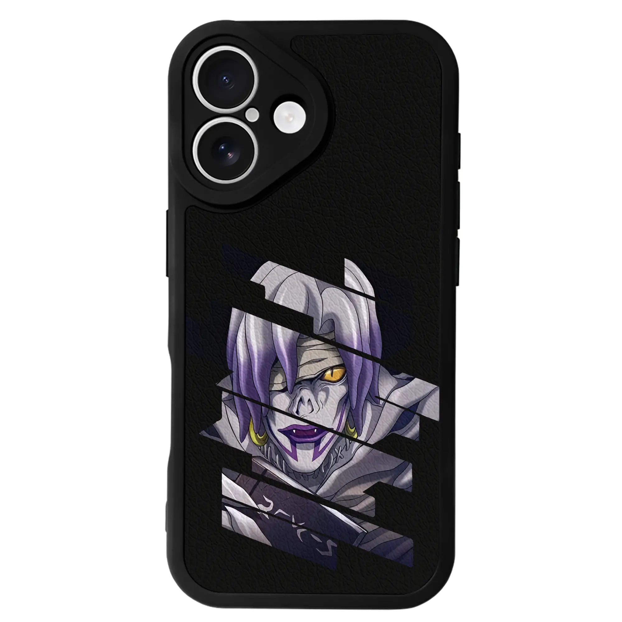 デスノート グッズ,レム - IPhone 16シリーズ対応 ・ シリコンスマホケース ・ レザー調 ・ 高精度フィット ・ 耐衝撃 ・ ワイヤレス充電対応 ・ 精密カット